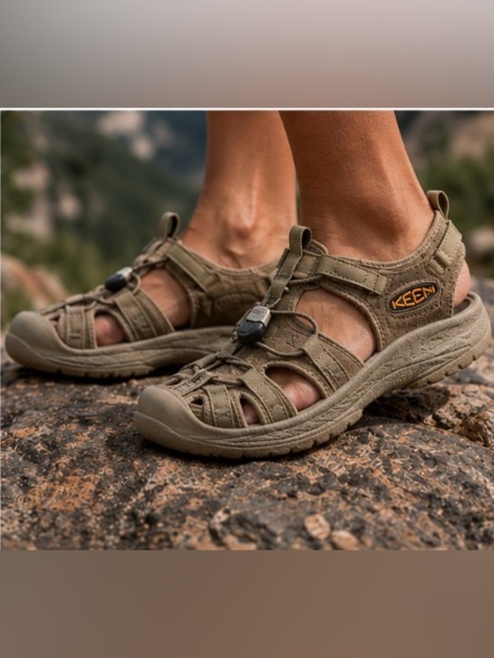 Keen Unisex Taupe/Olive Strappy Outdoor Sandals